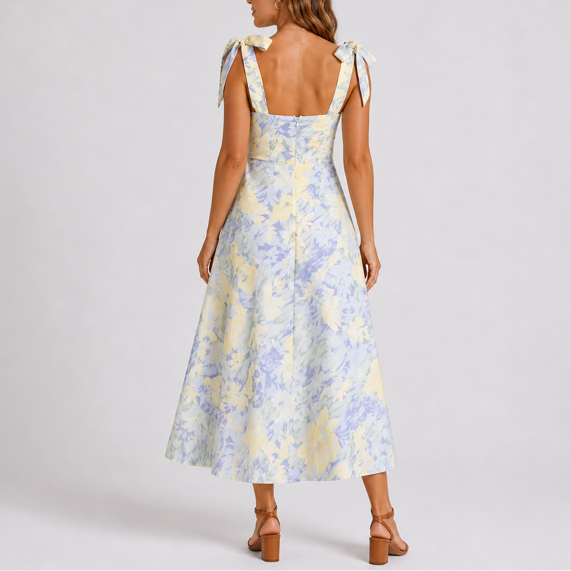 Robe Midi À Imprimé Floral