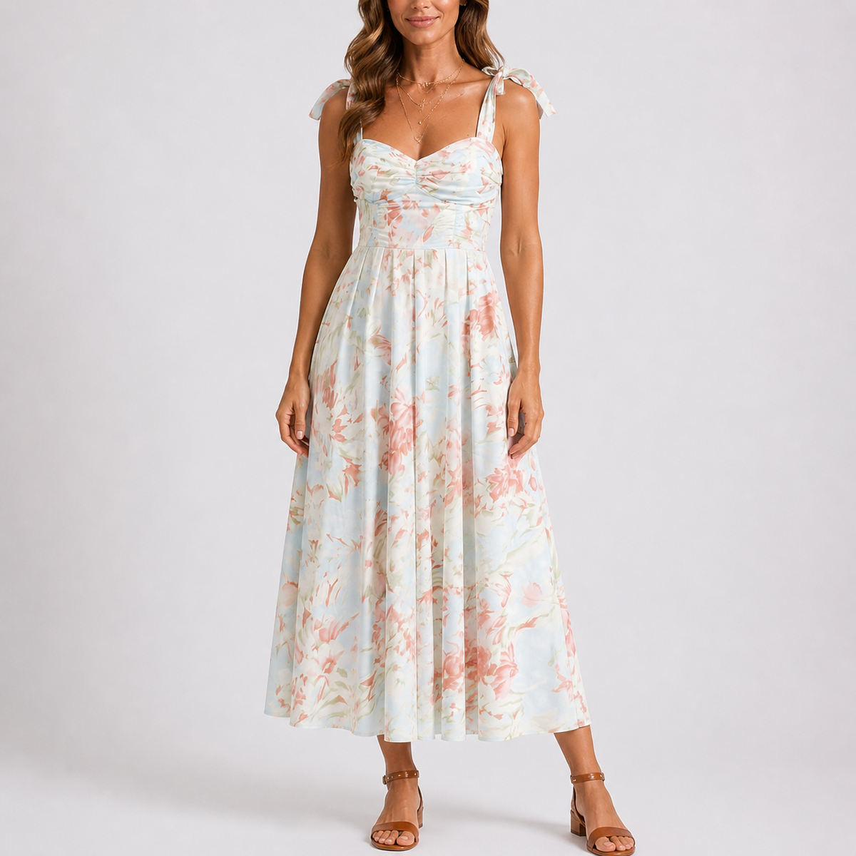Robe Midi À Imprimé Floral