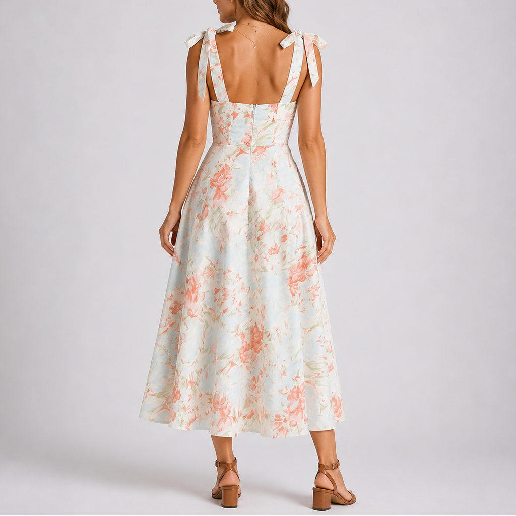 Robe Midi À Imprimé Floral