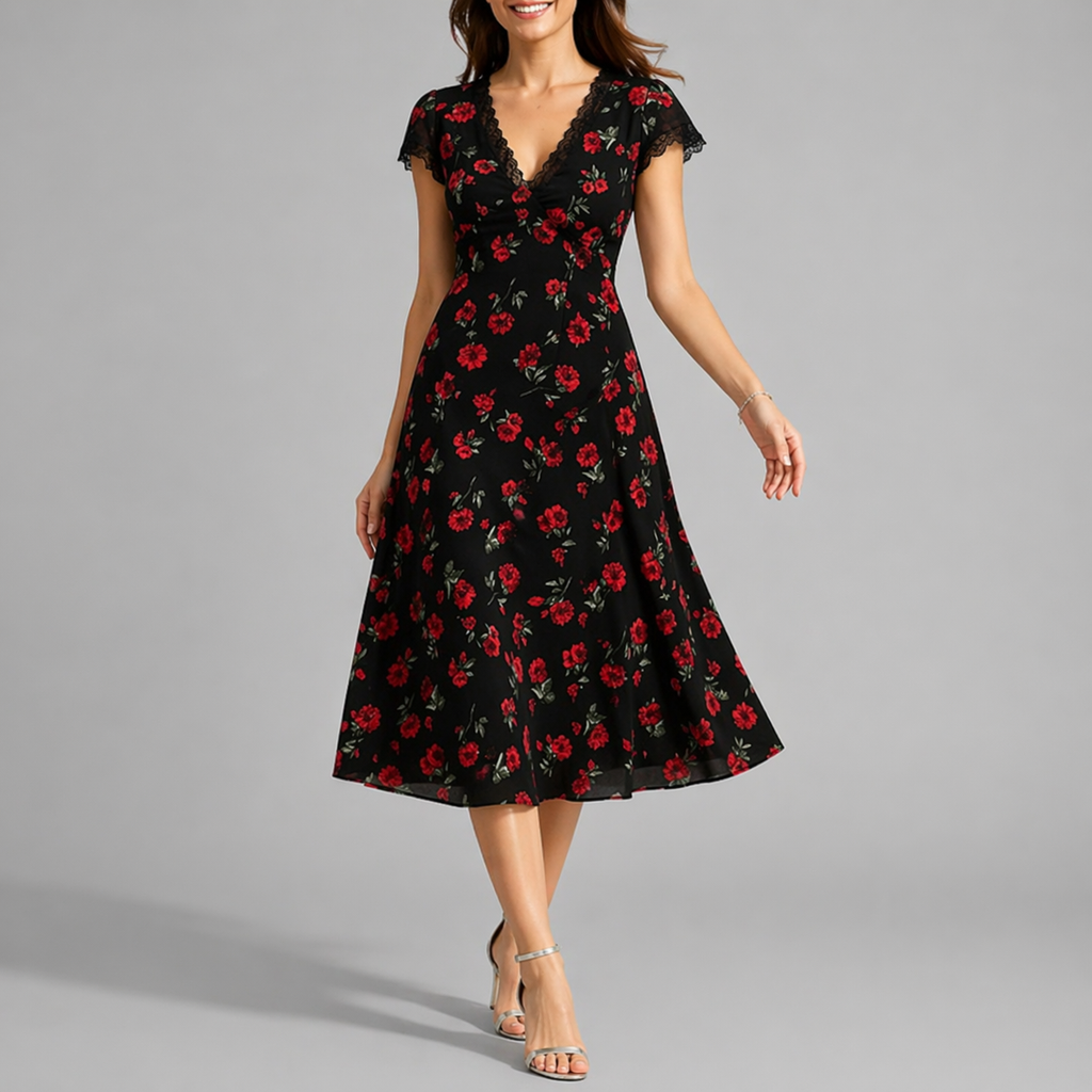 Robe Évasée Imprimé Floral