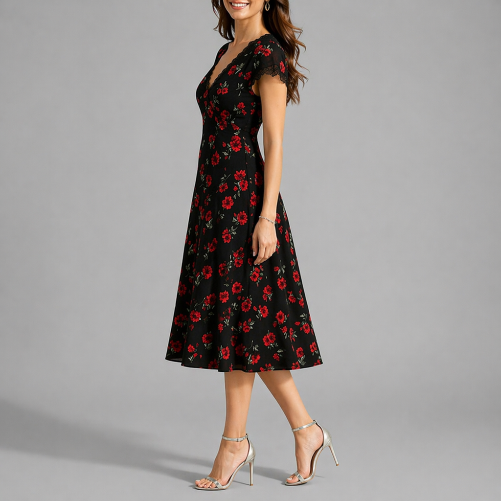Robe Évasée Imprimé Floral