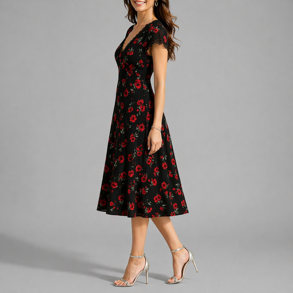 Robe Évasée Imprimé Floral