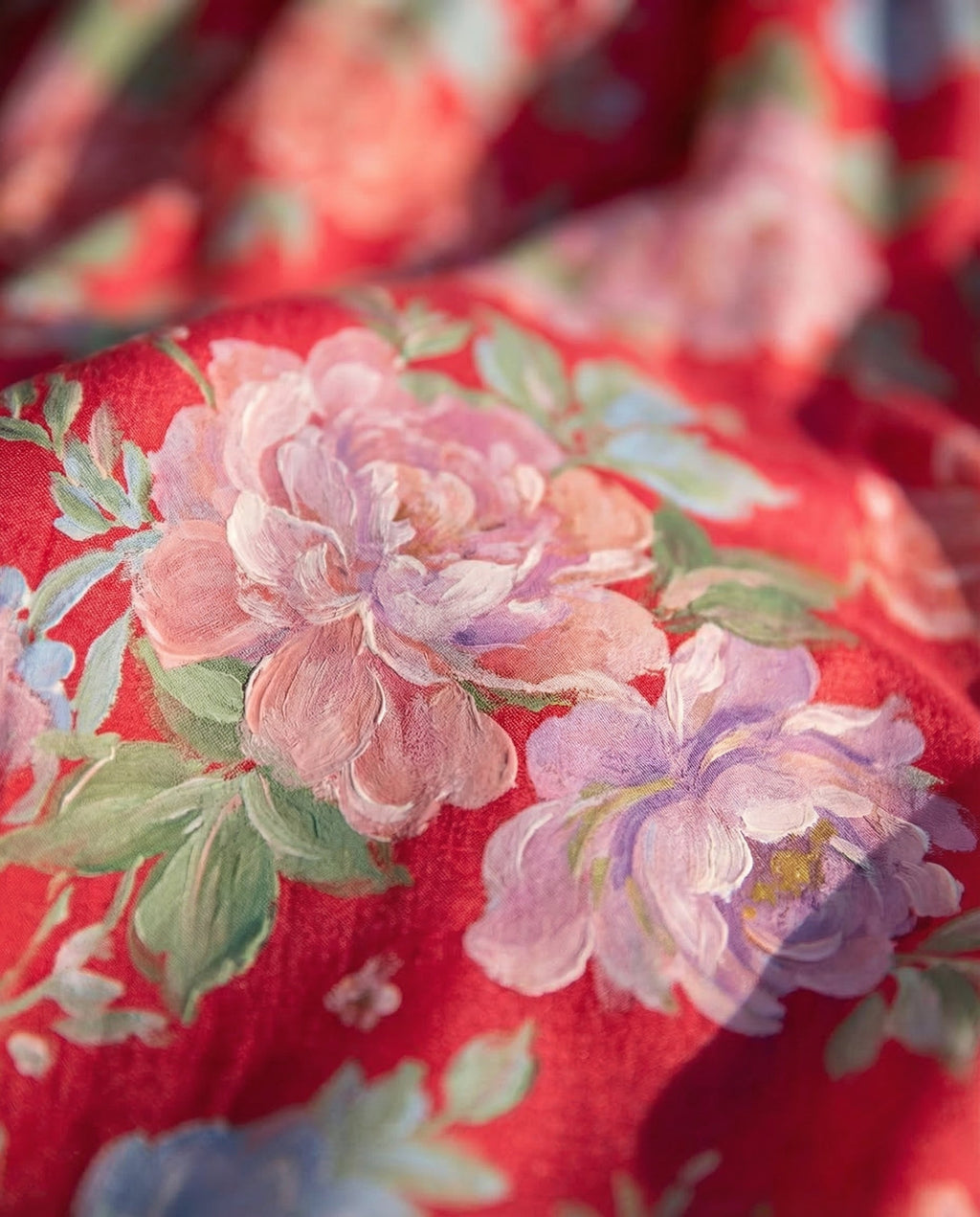 Robe mi-longue à imprimé floral