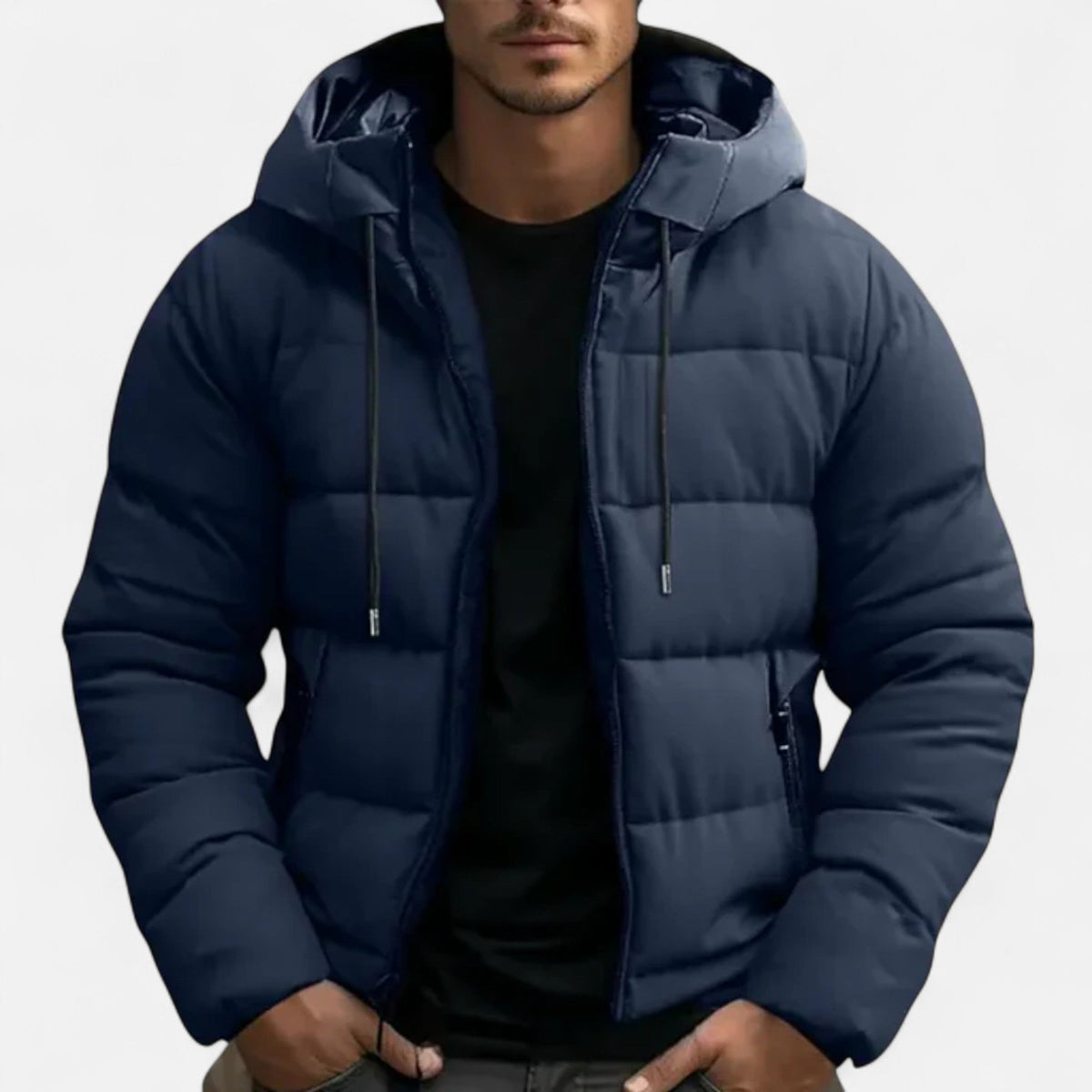 Doudoune en Nylon Homme – Matelassage Losange et Coupe Structurée Intemporelle