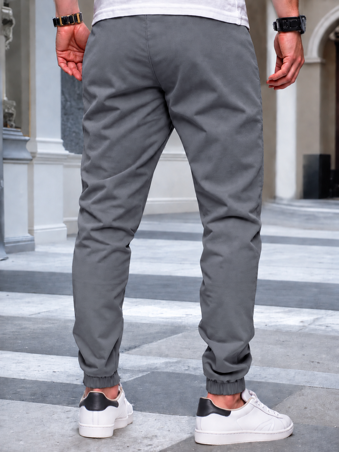 Jogger Cargo Homme – Taille Élastique Poches Latérales Tissu Léger