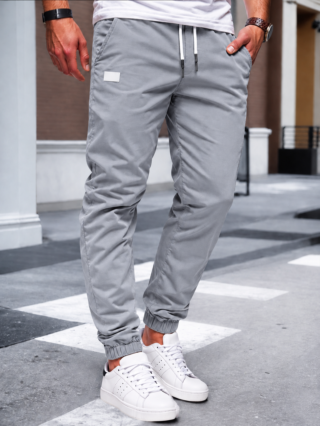 Jogger Cargo Homme – Taille Élastique Poches Latérales Tissu Léger