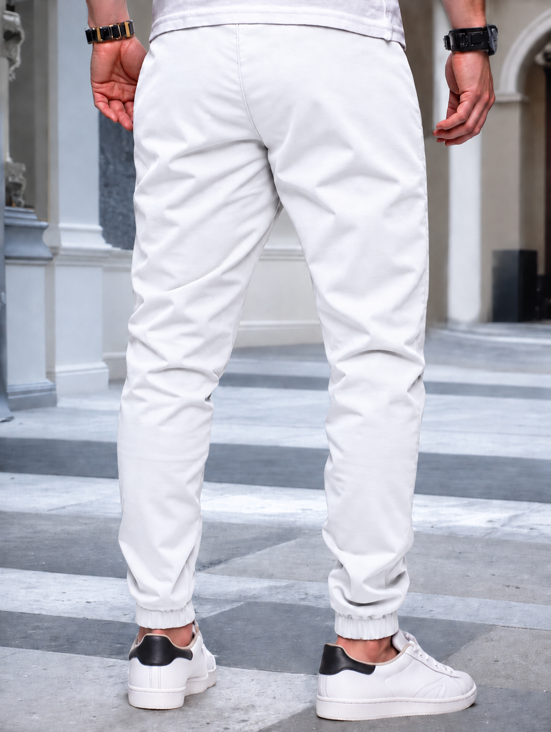 Jogger Cargo Homme – Taille Élastique Poches Latérales Tissu Léger