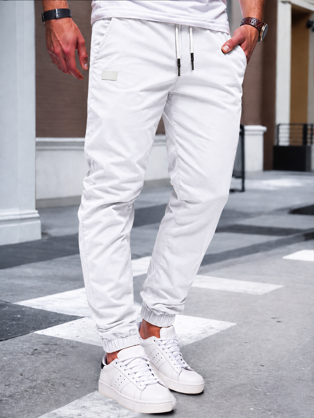 Jogger Cargo Homme – Taille Élastique Poches Latérales Tissu Léger