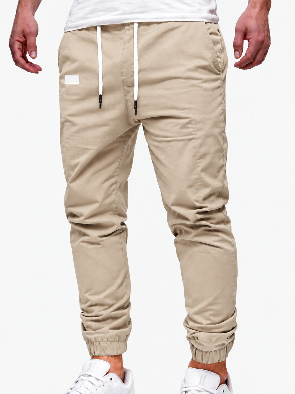 Jogger Cargo Homme – Taille Élastique Poches Latérales Tissu Léger