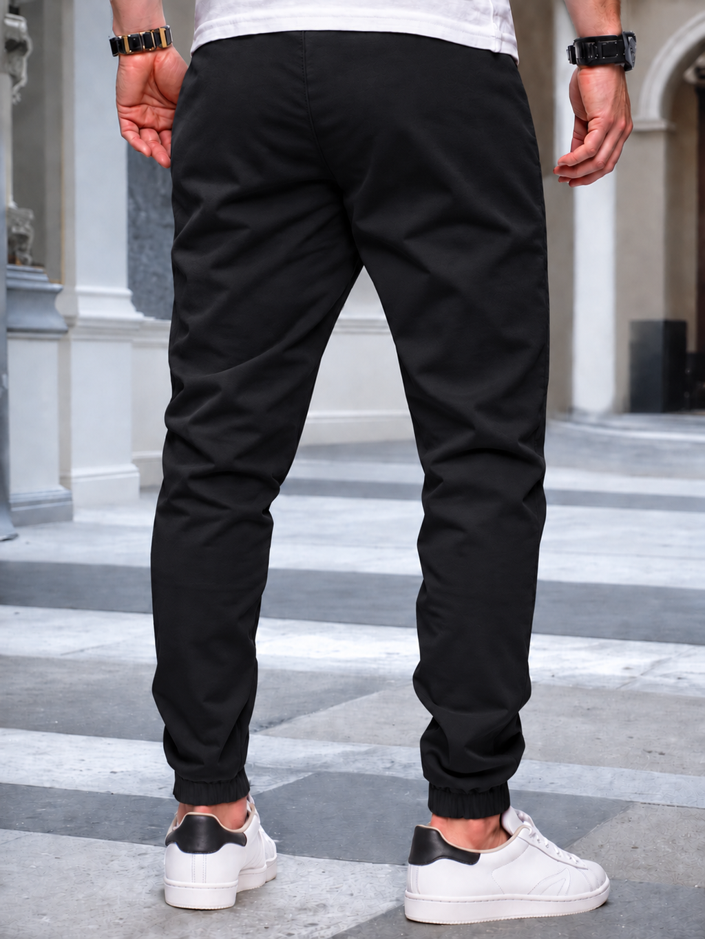 Jogger Cargo Homme – Taille Élastique Poches Latérales Tissu Léger