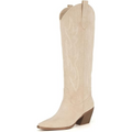 Bottes Western Femme – Hauteur Genou Talon Bloc Silhouette Structurée