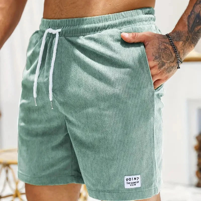 Haut short velours homme — vêtement décontracté d'été à lacet