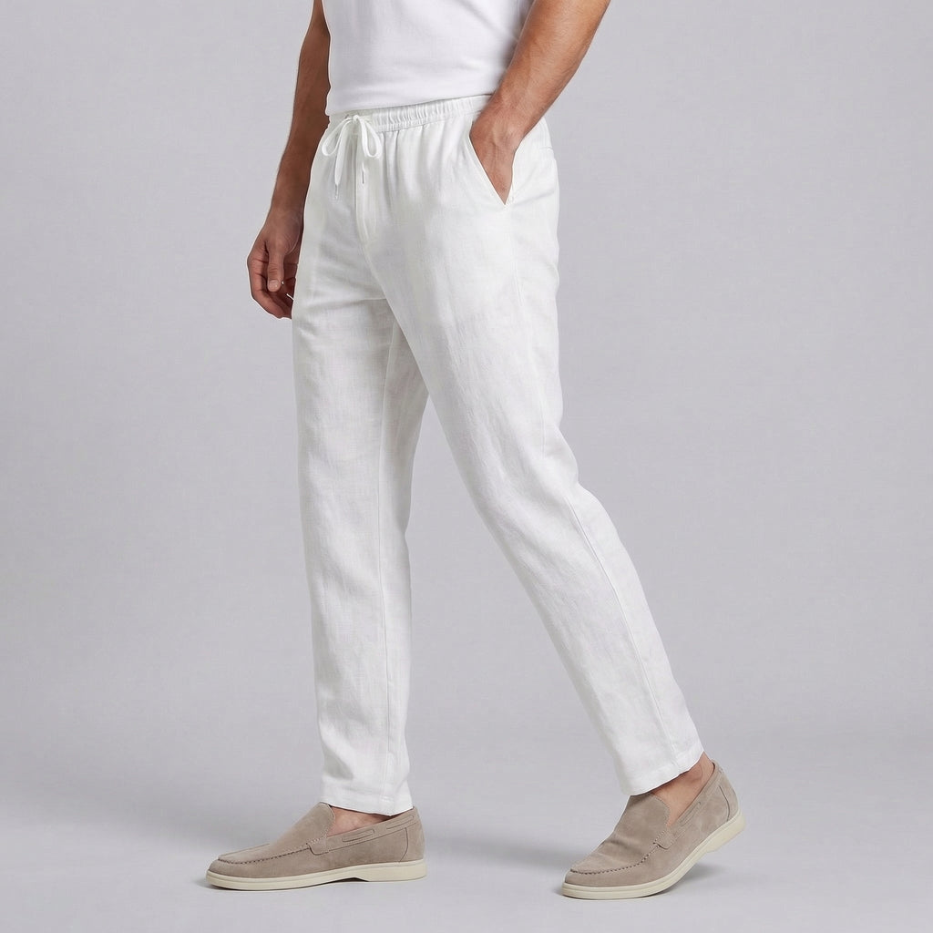 Pantalon Homme En Mélange Lin