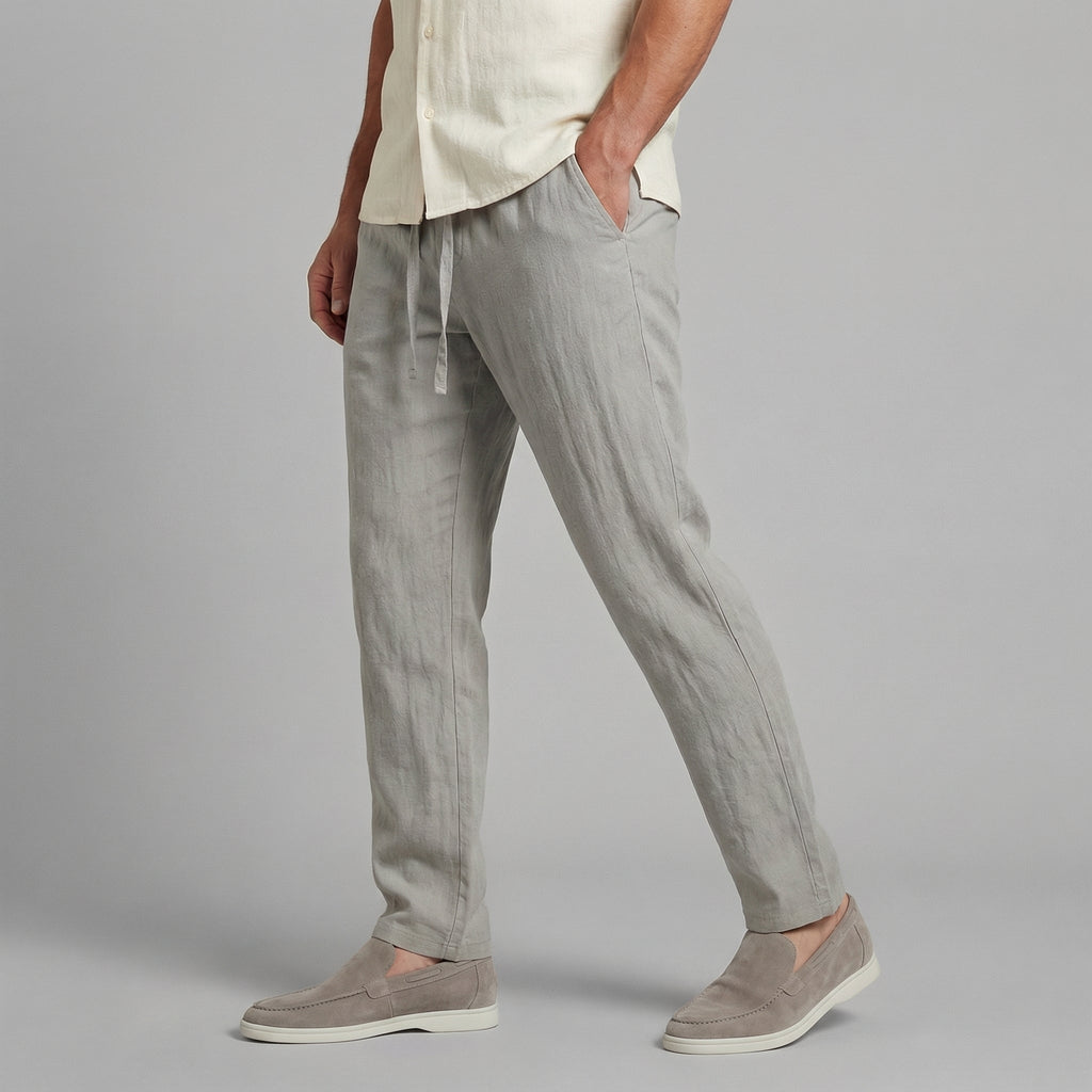 Pantalon Homme En Mélange Lin