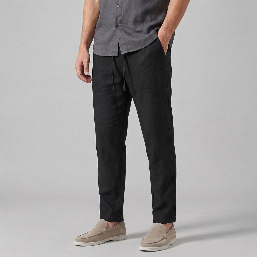 Pantalon Homme En Mélange Lin
