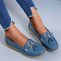 Chaussures mocassins en cuir femme - souliers de ville à boucles - loisirs