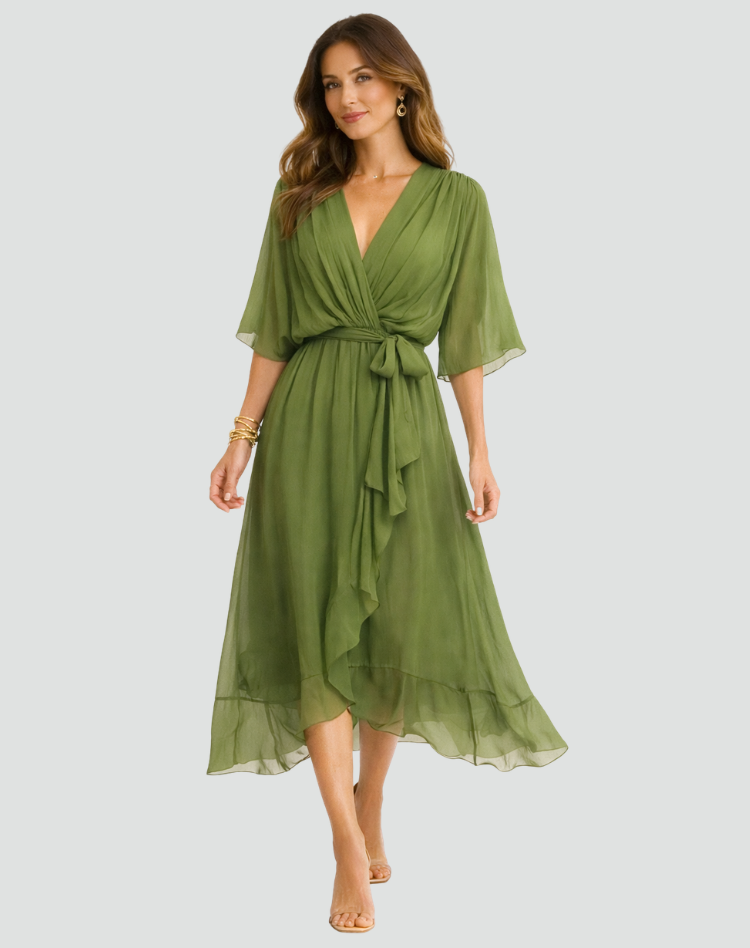 Robe Midi Fluide À Nouer