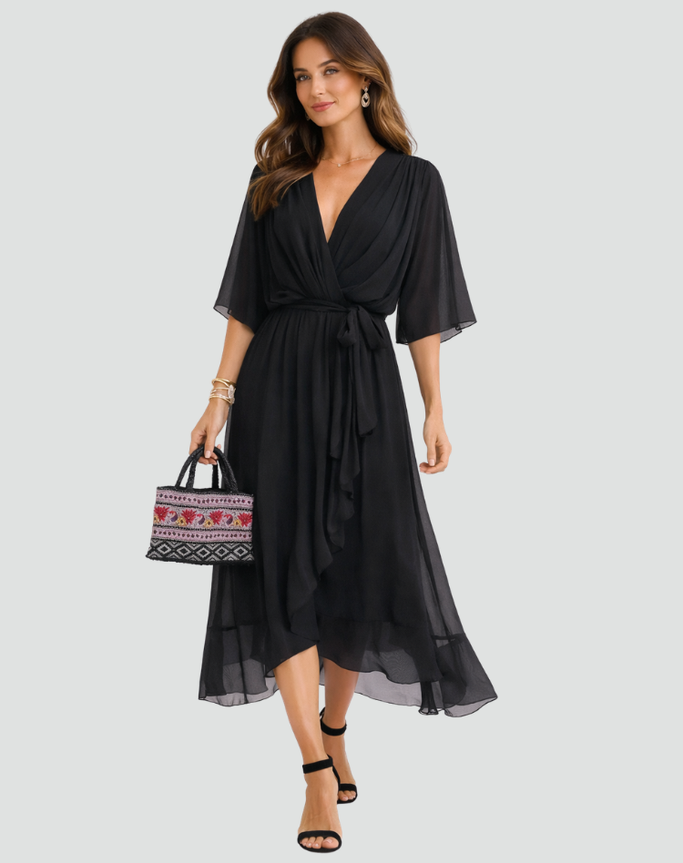 Robe Midi Fluide À Nouer