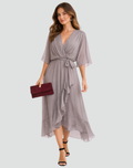 Robe Midi Fluide À Nouer