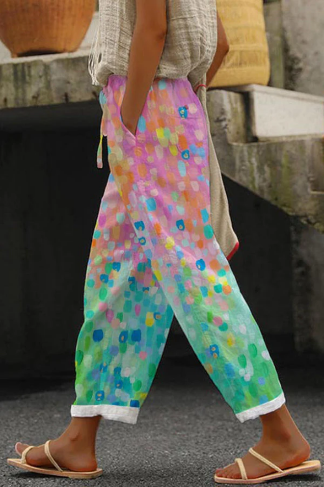 Pantalon Fluide À Motifs