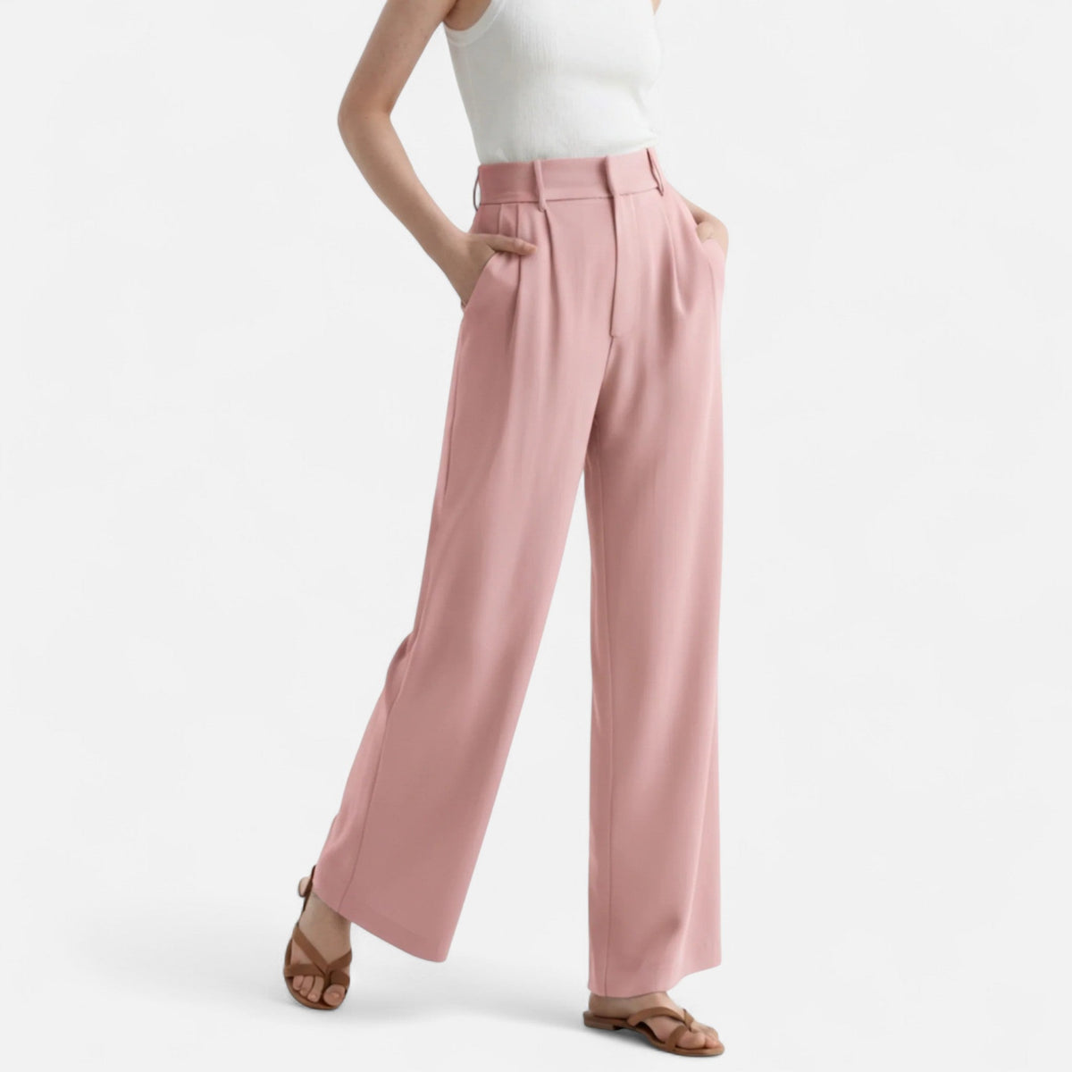 Ancienne Monde | Pantalon Femme Taille Haute Coupe Élégante Intemporelle