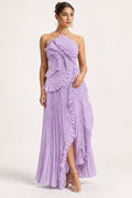 Robe maternité longue plissée dos nu