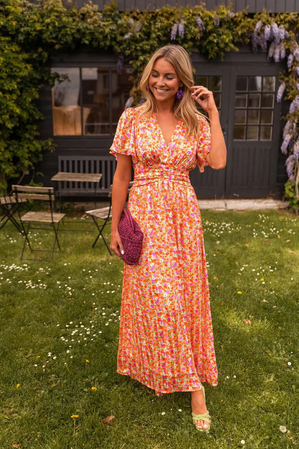 Maxi Robe Imprimée à Volants