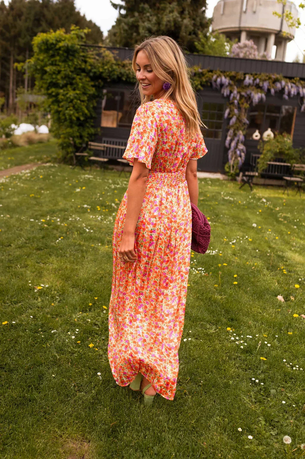 Maxi Robe Imprimée à Volants