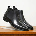 Bottes Chelsea Cuir Pleine Fleur Homme – Semelle Matelassée Confort Durable
