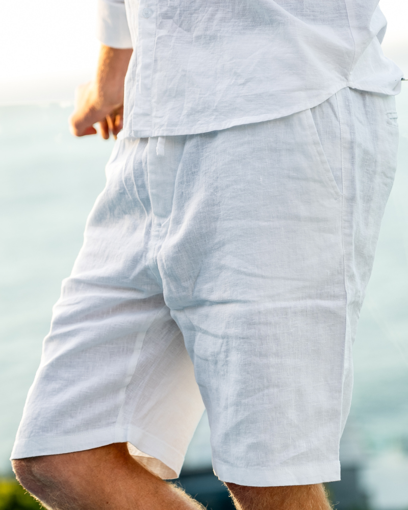 Short Homme En Lin Décontracté