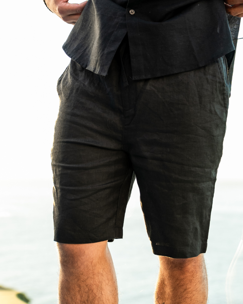 Short Homme En Lin Décontracté