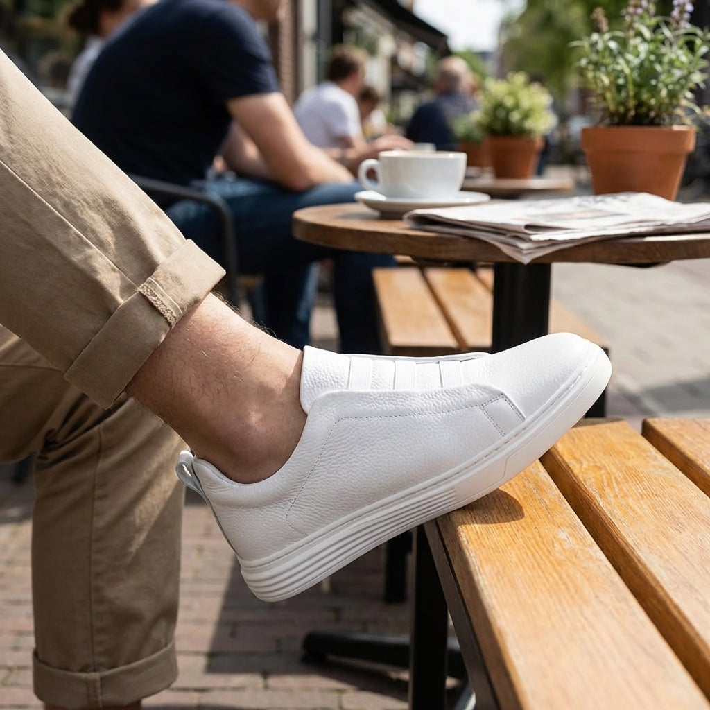 Baskets en Cuir Homme – Lacets Extensibles et Style Raffiné Intemporel