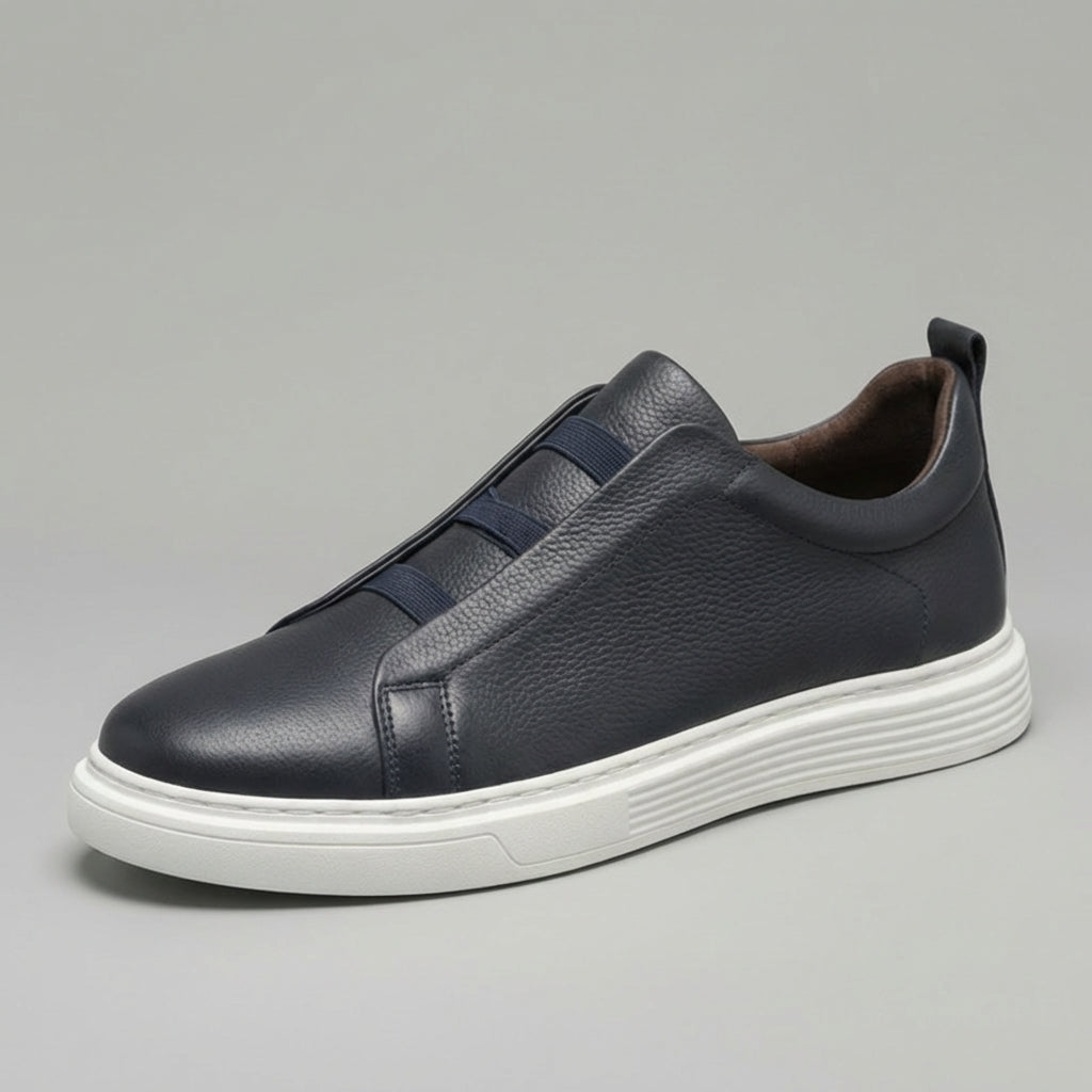 Baskets en Cuir Homme – Lacets Extensibles et Style Raffiné Intemporel