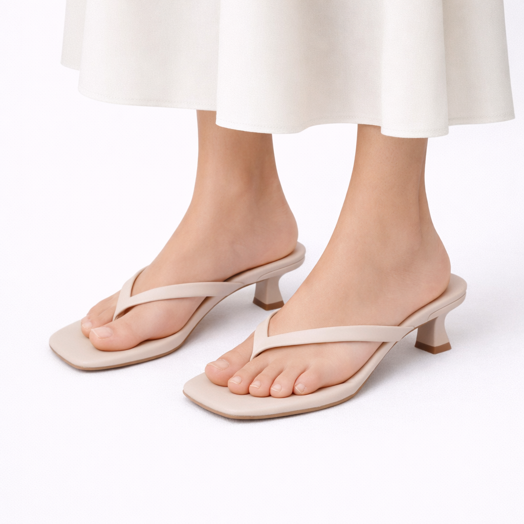 Mules à Talon Bas et Bout Carré