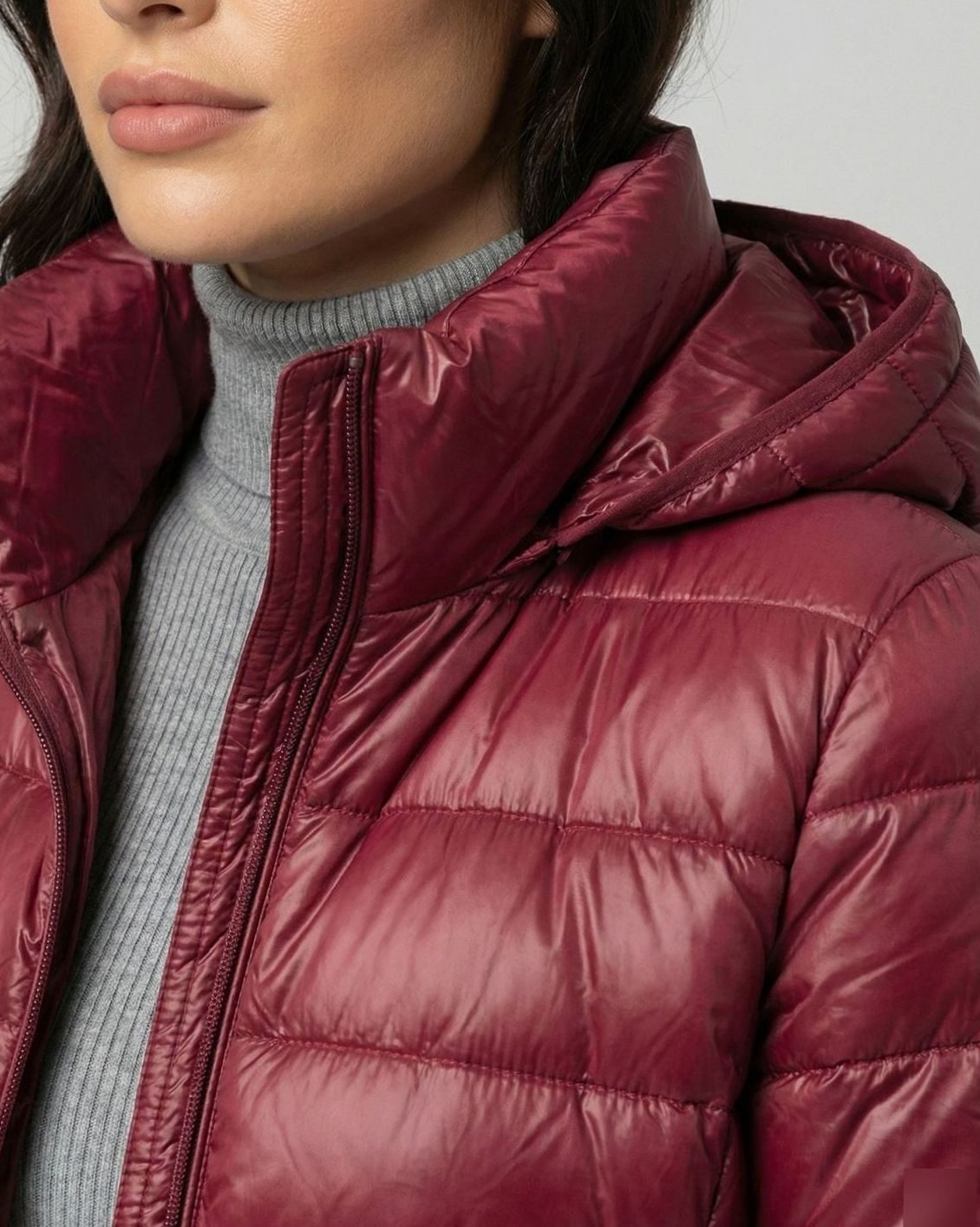 Doudoune en Nylon Femme – Capuche et Coupe Ajustée Ultralégère et Chaude
