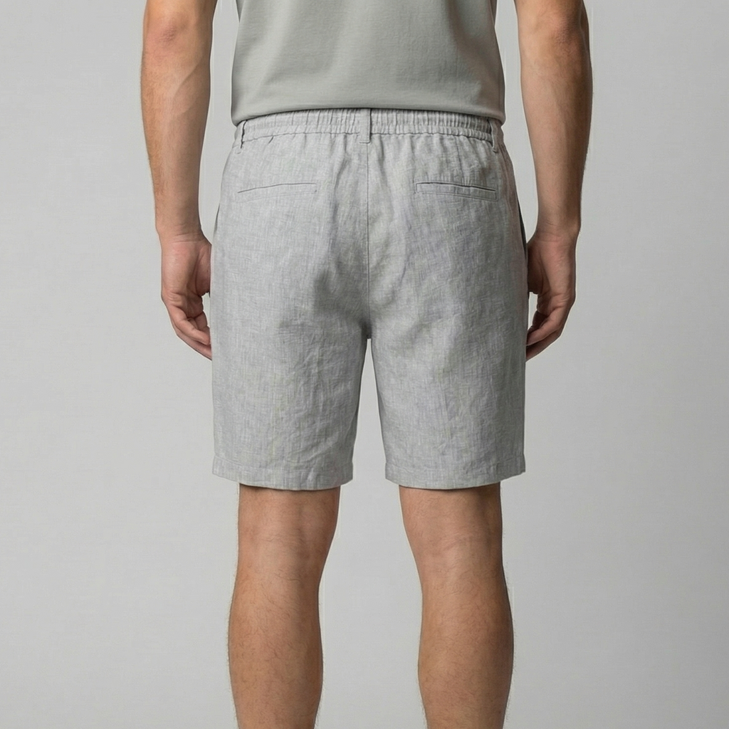 Short Décontracté En Mélange Lin