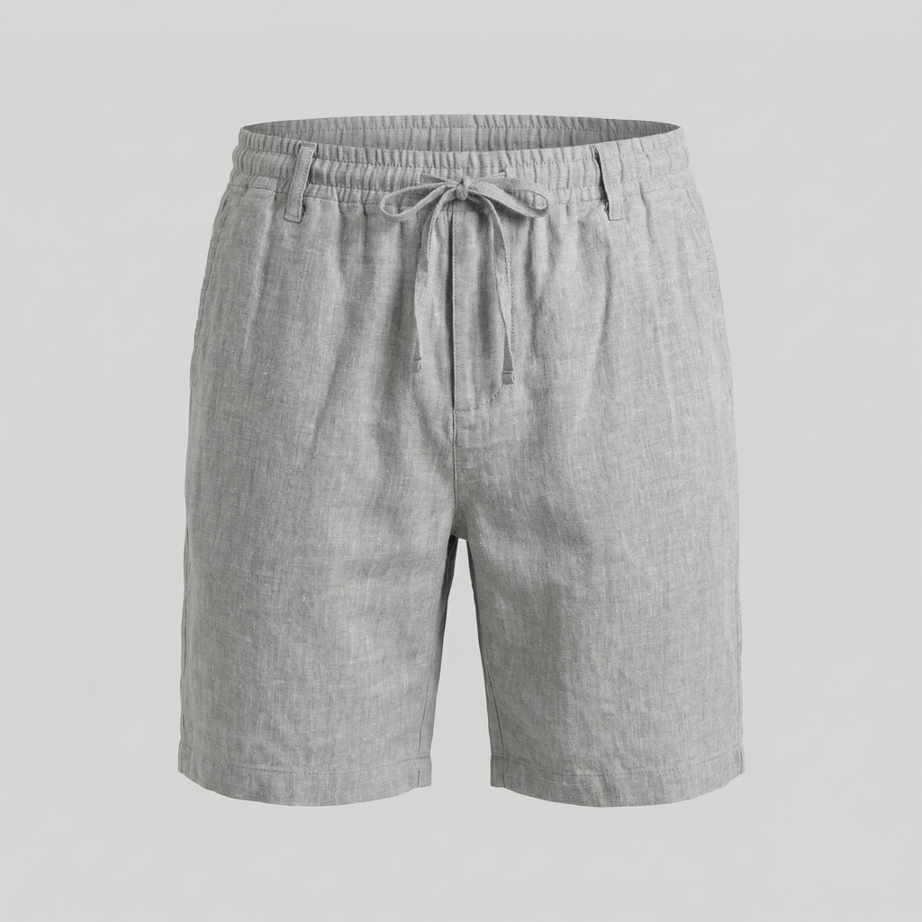 Short Décontracté En Mélange Lin