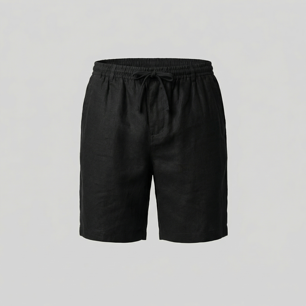 Short Décontracté En Mélange Lin