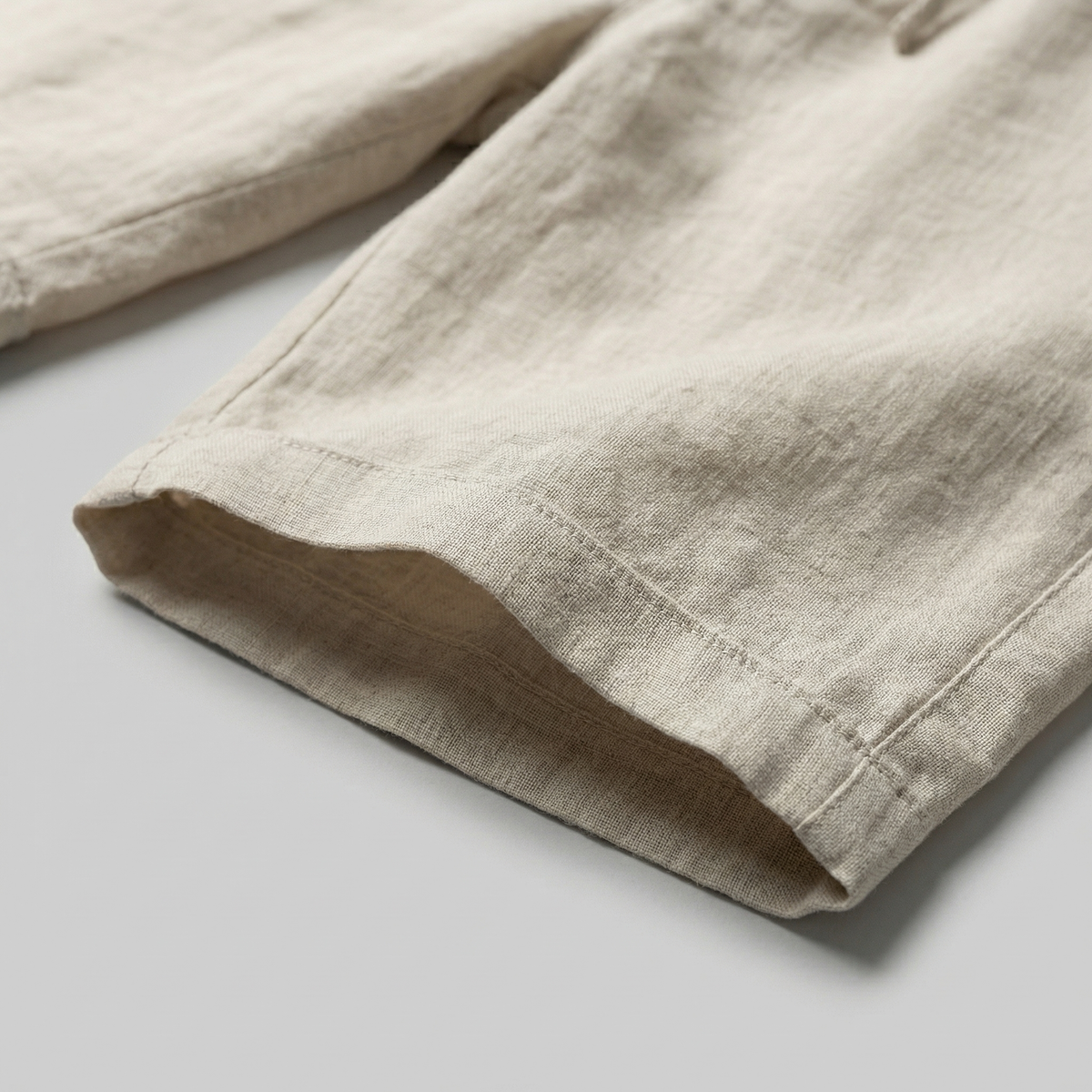 Short Décontracté En Mélange Lin