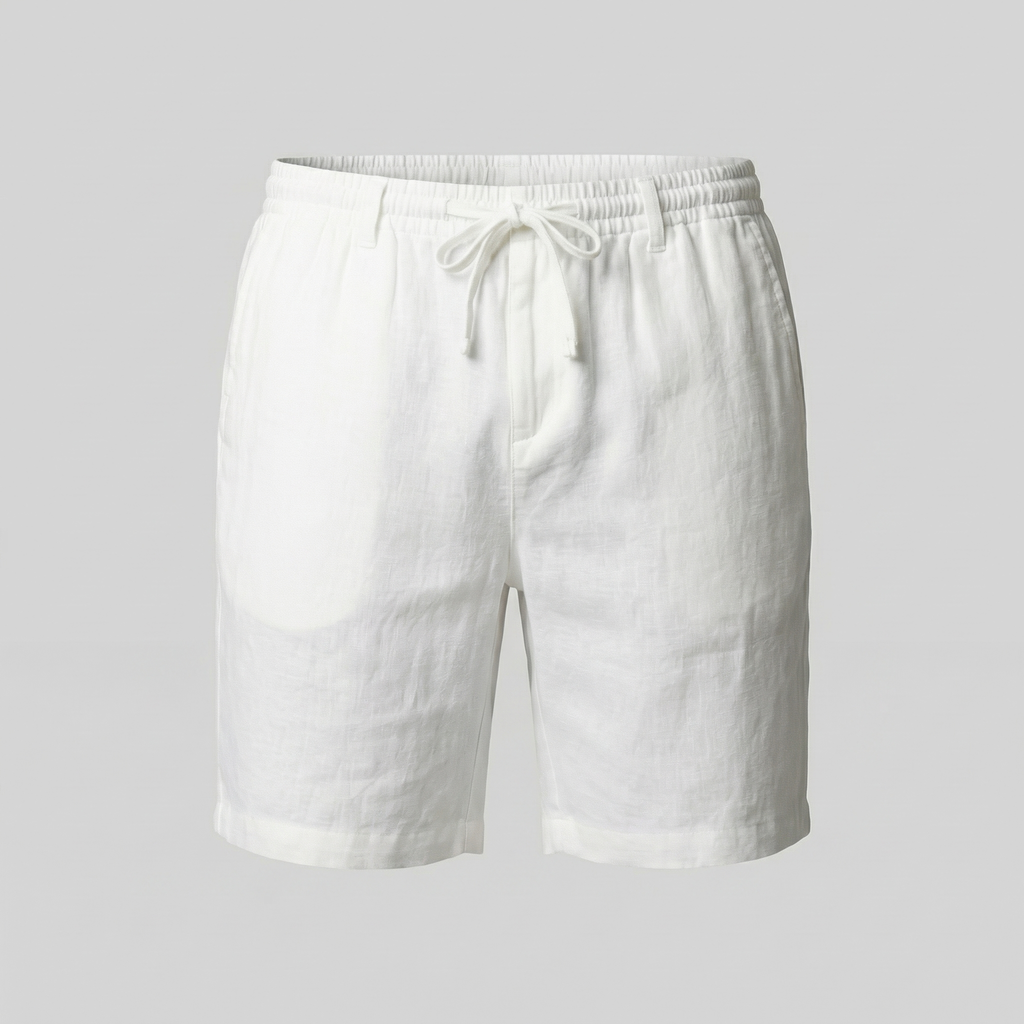 Short Décontracté En Mélange Lin