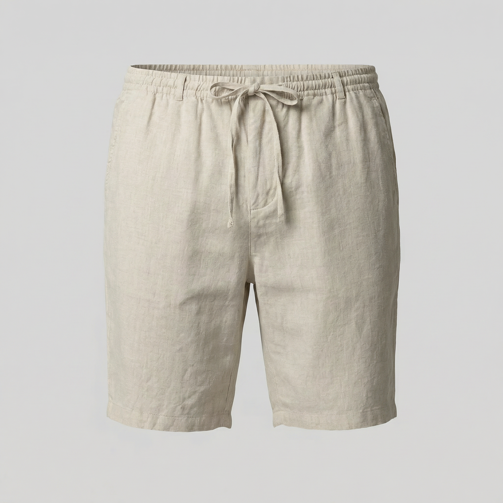 Short Décontracté En Mélange Lin