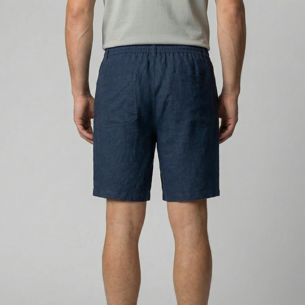Short Décontracté En Mélange Lin