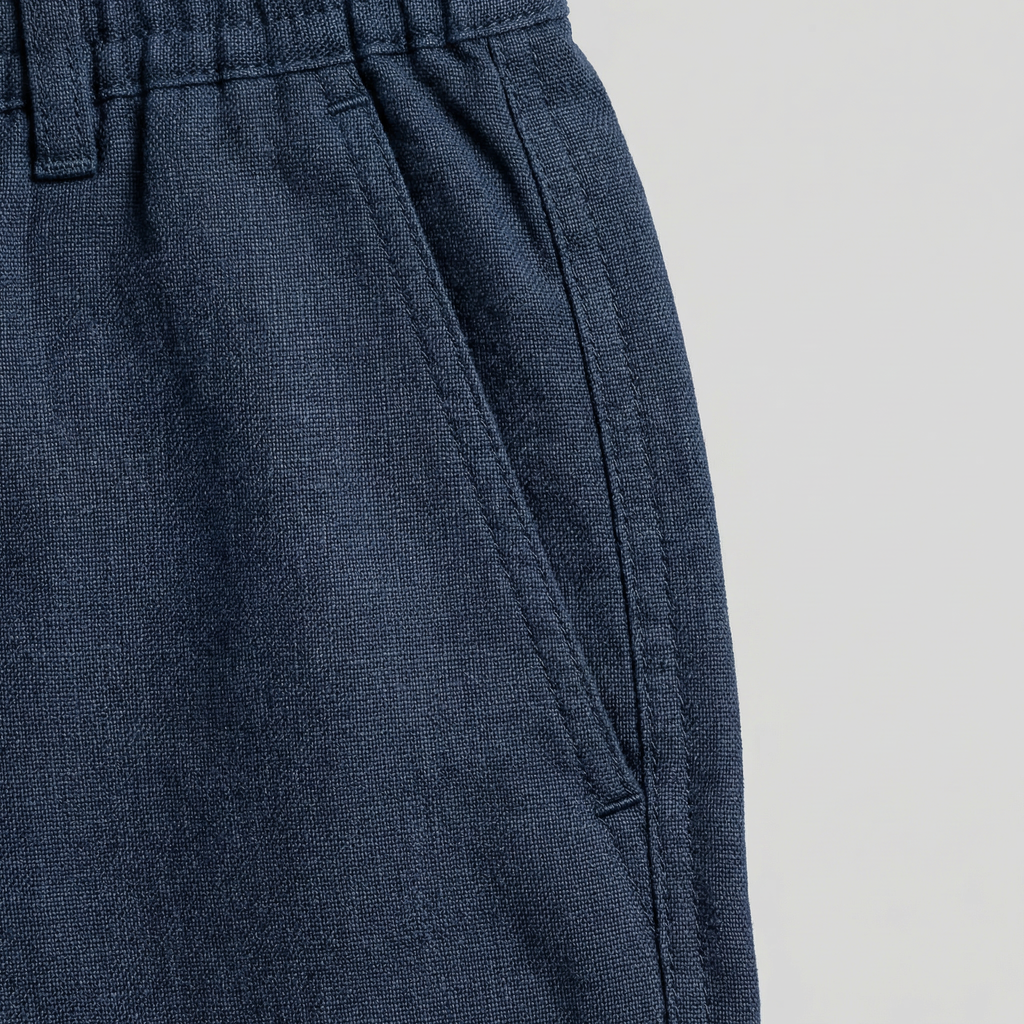 Short Décontracté En Mélange Lin