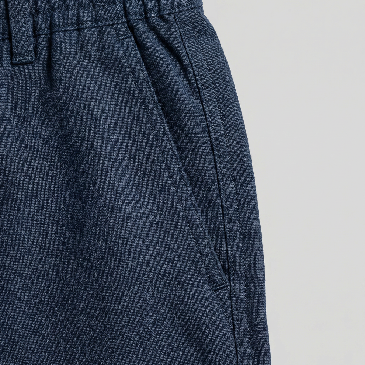 Short Décontracté En Mélange Lin